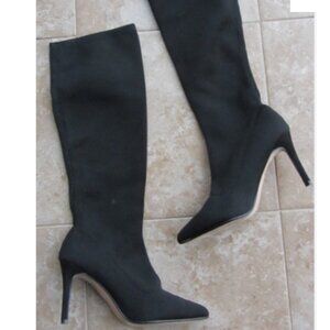 Catherine Malandrino 7.5 "Delchy" Black Knee High Pointed Toe Heel Boots